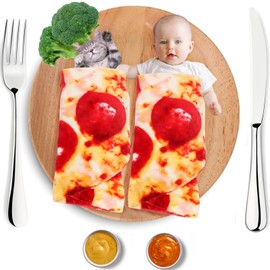 Pepperoni Pizza Blanket Baby Stuff Shower White Elephant Gifts for Kids Throw Blankets Wrap Newborn Swaddle Toddler Boy Girl Party Novelty Gag Pets Soft Fleece 40in