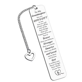 Granddaughter Bookmark Granddaughter Birthday Gifts for Teen Girls 16-18 Granddaughter Gifts from Grandma Grandpa Inspirational Bookmarks Book Marks for Reading Kids Teen Girls Easter Basket Stuffers