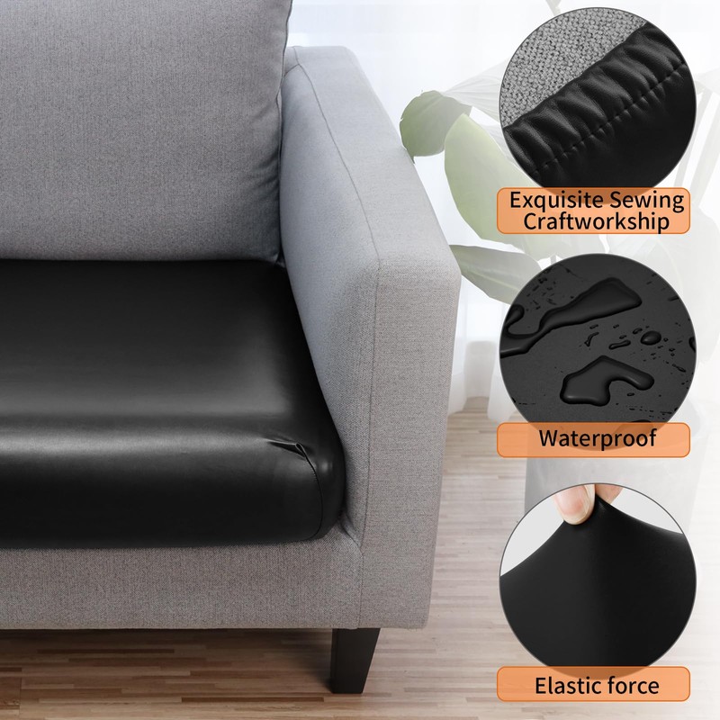 YISUN Waterproof PU Leather Couch Seat Covers, Stretch Individual Seat