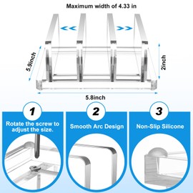 Chunful Adjustable Vertical Laptop Stand for Desk, Acrylic 3 Slot Laptop Holder Desktop, Invisible Desktop Notebook Dock for Notebook Computer, All Gaming Laptops up to 17”