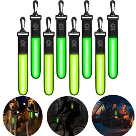 HOSSOM Pack of 8 LED Flashing Light School Bag, Waterproof Reflective Pendant Children, Flashing Light Children with 3 Modes, LED Children's Safety Light, Reflective Light Strip for Backpack, Running,