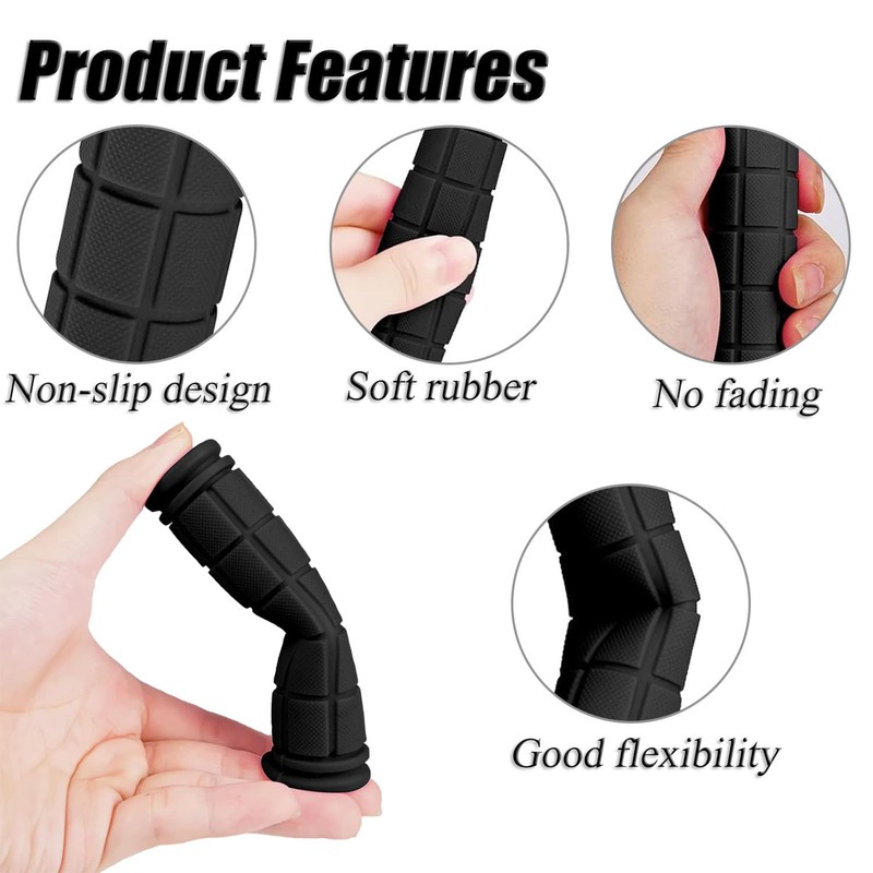 2 Pair Bike Handlebar Grips Soft Rubber Non-Slip Bicycle Handle