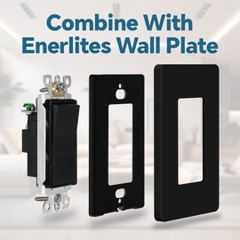 ThunderWay Matte Black Single Pole Decorator Light Switch with Screwless Wall Plate, 15 A 120/277 V, ON/Off Rocker Paddle Interrupter, Self-Grounding, Residential Grade,UL Listed (10 Pack)
