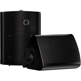 Herdio 5.25" 200W Passive Wired Indoor Outdoor Speakers Wall MountTheater System - Black, 5.25 inch