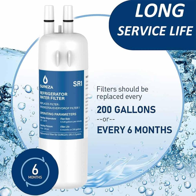 Refrigerator Water Filter Compatible with Everydrop® Filter 1, EDR1RXD1, W10295370A,