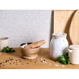 Mörser und Stößel QENA Mango Holz Braun/Schwarz