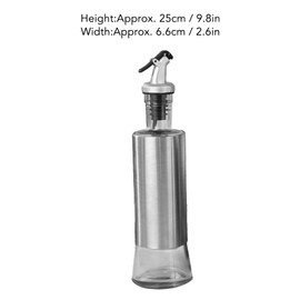 Olivenöl Spenderflasche, 350ml Edelstahl Glas Ölflasche mit Tropfschutzdüsen, Essig Ölspender Flasche Küchengerät für Kochen, Salat, Grillen