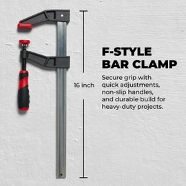 BUILDSOMETHING F-Style Bar Clamp - Home Improvement Hand Tool Set - Adjustable Clamps for Woodworking & More - 12" HD 2 Pack