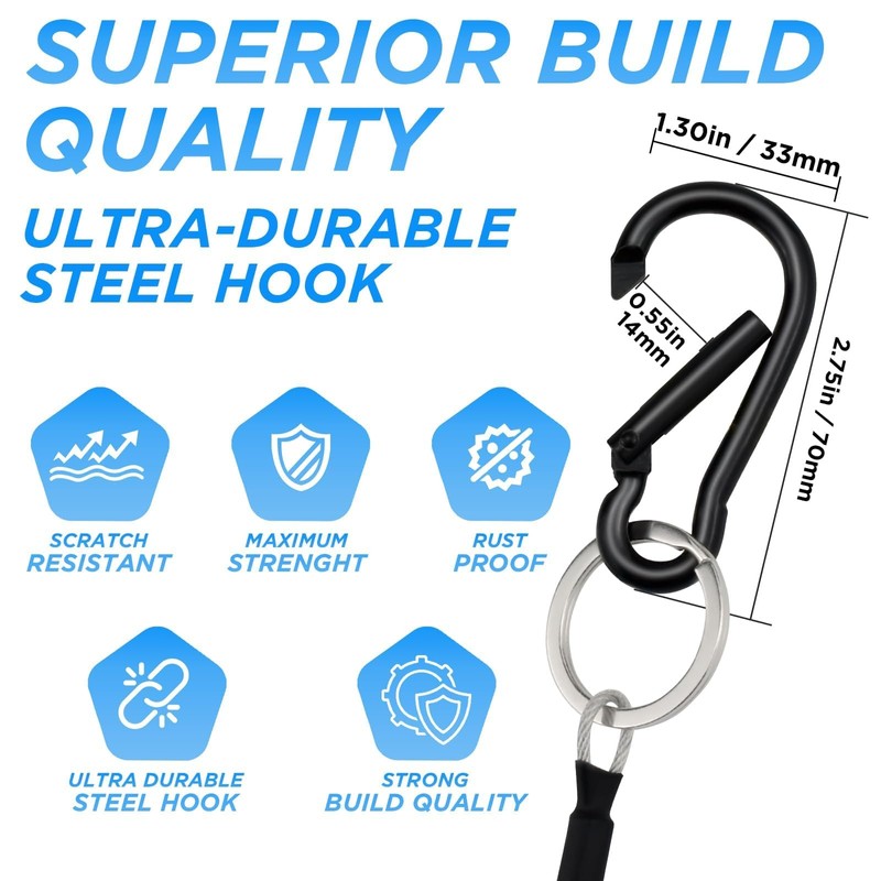 SDTC Tech 2 Pack Hanging Straps with Carabiner Hook 10
