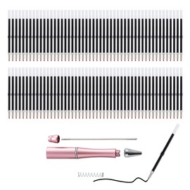 PASISIBICK PASISIBICK 100 Pieces Plastic Beadable Pen Refills, 2.44 inch/6.2 cm Black Ink Smooth Writing Pen Refills for Bead Pens DIY PPL Gift(Pack of 100)