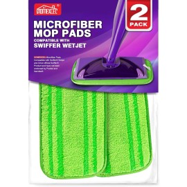 Swiffer Microfiber Mop Pads Compatible With Swiffer WetJet Reusable Machine Washable 2Pc