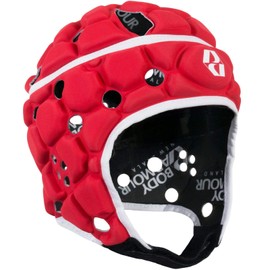 Body Armour Ventilator Head Guard (Red, Extra Large Adult)