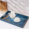 MAONAME Rectangle Decorative Tray, Plastic Serving Tray with Handles, Tempered