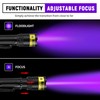 DARKDAWN UV Flashlight 365&395nm Black Light Mini USB Rechargeable Ultraviolet