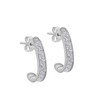 Tuscany Silver Women's Sterling Silver Stardust 16mm J-Shape Earrings