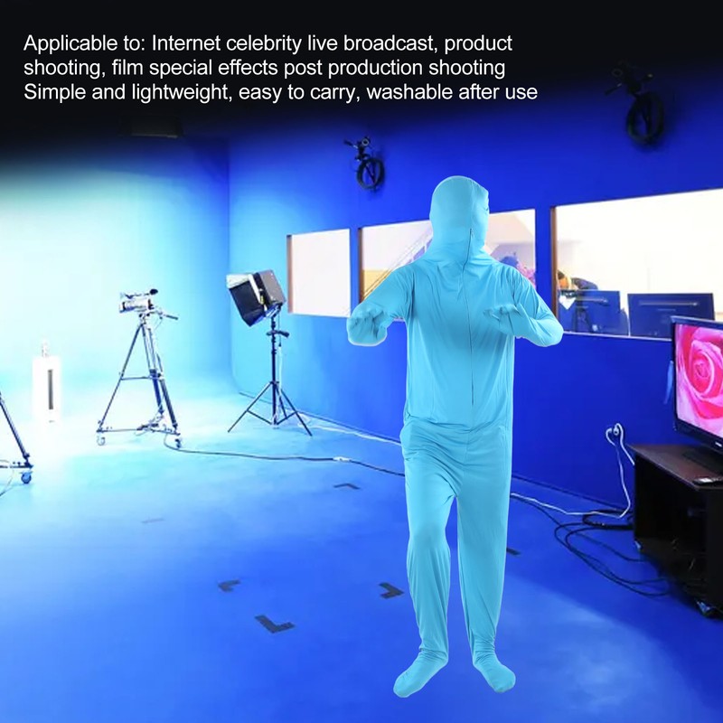 Photography Chromakey Bodysuit Blue Special Effects Full Body Stretch Fabric