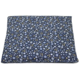 Grain Cushion 24 x 24 cm Organic Filling and Organic Fabric Flower Blue Heat Cushion