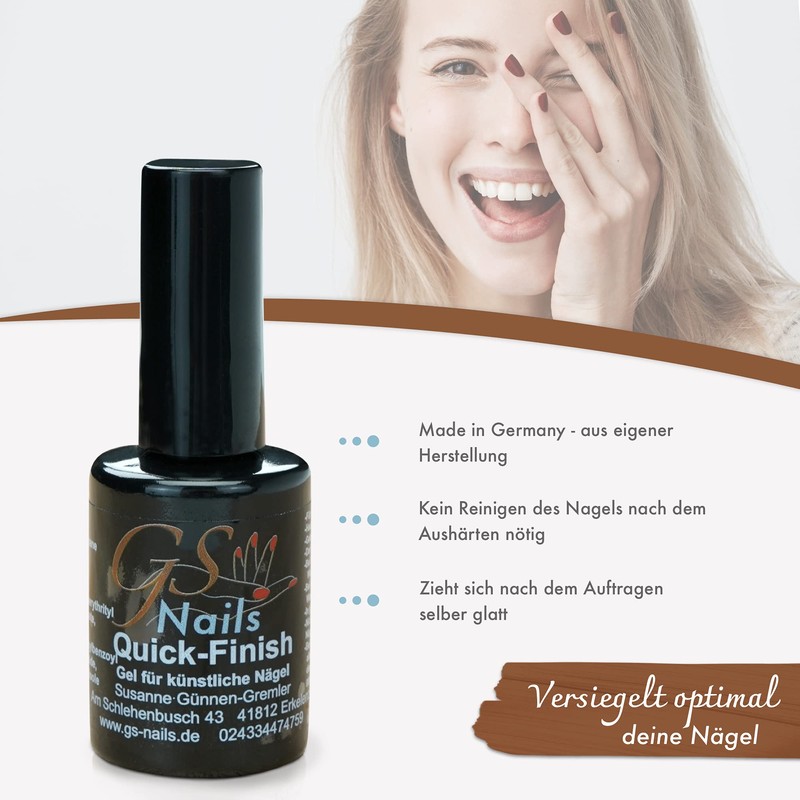 GS-Nails dünnviskoses Quick-Finish Versiegelungs-Gel für Nail-Art & Nagel-Design - UV-Gel