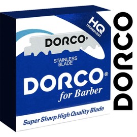 The Shave Factory Straight Edge Razor Kit (Black / 100 Dorco Single Edge Razor Blades Blue)