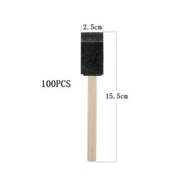 DAKFOOK 100 PCS 1 Inch Foam Paint Brushes, 15.5 x 2.5cm Sponge Brush with Wooden Handle, Foam Brush Painting Tool Kit for Painting Crafts Art Projects