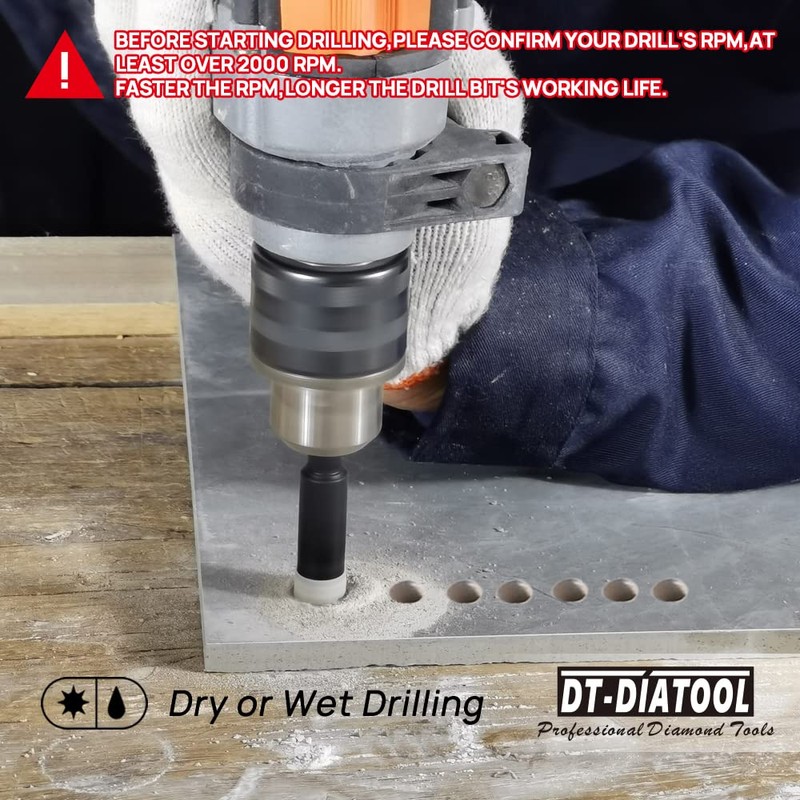 1/4" Dry Diamond Drill Bits for Tile Porcelian Marble Granite