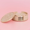 Lilly Pulitzer Gold and Raffia Coasters for Drinks with Holder,