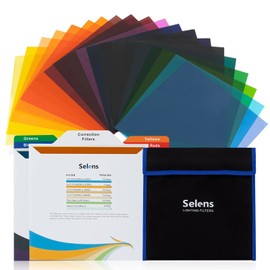 Selens Pack of 20 Colour Filters Square Gel 25 x 25 cm for Camera, LED Light, Strobe Light, Torch Colourful Colour Effects Lighting Gel Colour Filter Correction Gel Light Filter Sheet