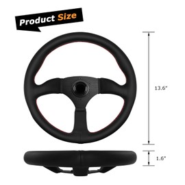 VOONKE Universal Racing Steering Wheel, 13.4" Grip 6 Bolts Gaming Steering Wheel with Horn Button forRace/Rally/Motorsport/Car Sim Driving, (8938-Suede Leather)