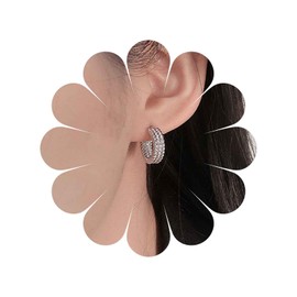 Inateannal Vintage Chunky Open Hoop Earrings Golden C Shaped Huggie Earrings Wide Semi-Open Earrings Geometric Thick Stud Earrings Jewellery for Women and Girls, Zinc, No Gemstone