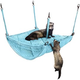 Small Pet Hammock - Ferret Hammock – Soft, Plush 2-Level Ferret Bed – Strong Hanging Hammock Pet Bedding – Machine-Washable Small Animal Hammock, Rat Bed, Guinea Pig Hammock by 2Brothers Wholesale