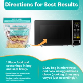 20 × Microwave Steam Cooking Bags Large Size Steam Food Storage Bags Disposable Microwave Steaming Cooking for Vegetables, Potatoes and Meat, Easy to Use (20 PCS)