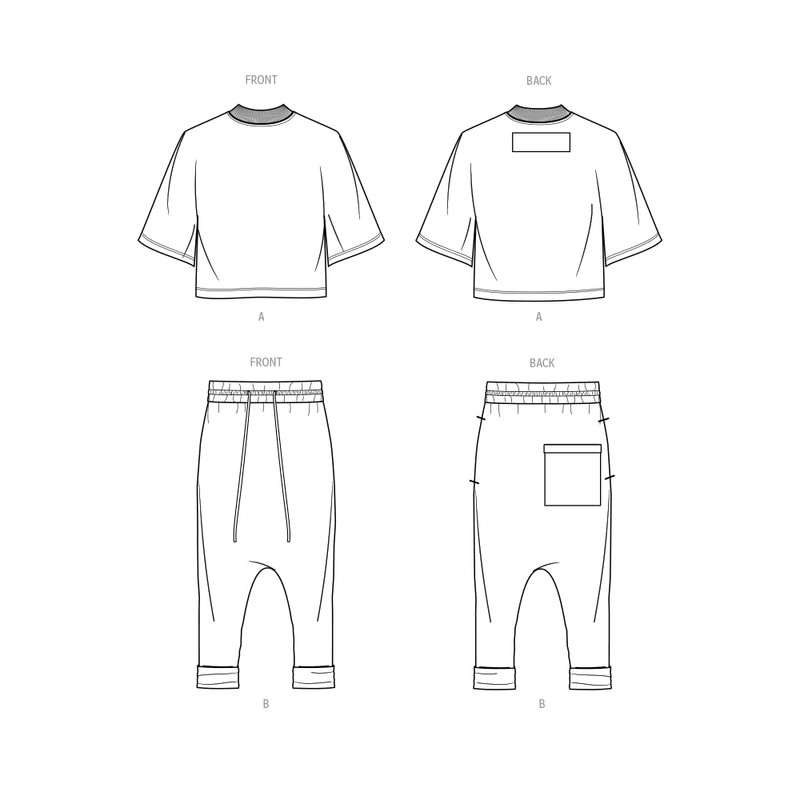Know Me Men's Knit Top and Joggers Sewing Pattern Kit,
