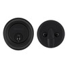 Kwikset 817 Deadbolt Lock, Matte Black Round Exterior Keyed Front