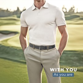 JASGOOD Braided Stretch Belt for Men Golf Casual Fabric Elastic Woven Belt 1 3/8" Adjustable Work,Grey