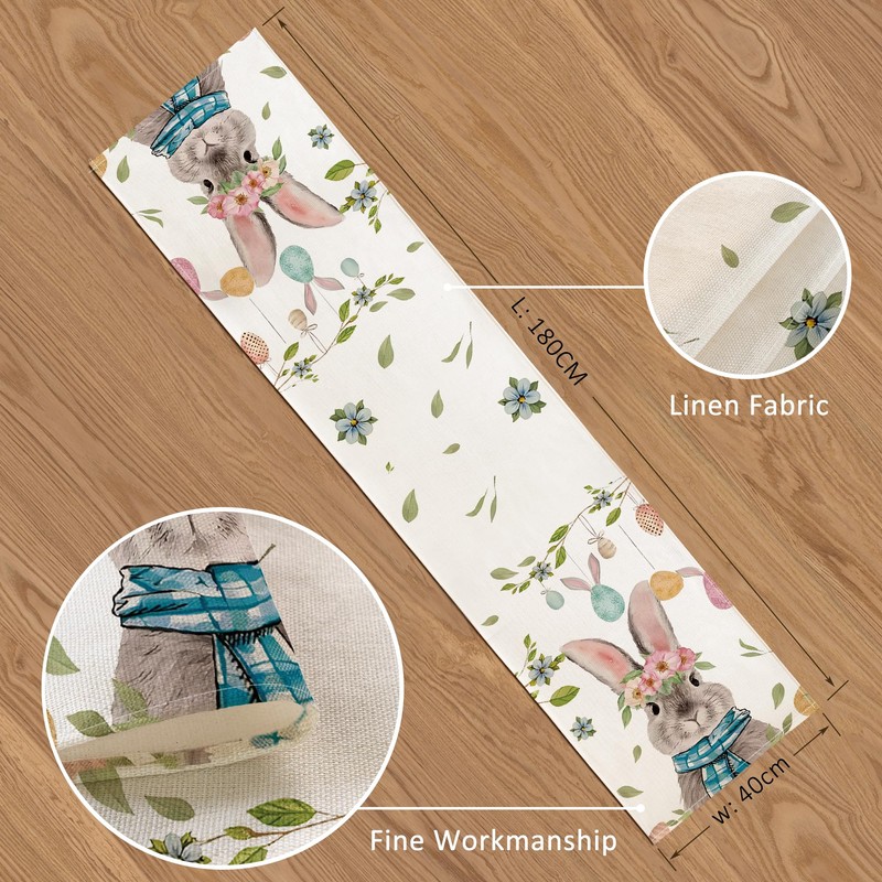 YCOLL Table Runner Easter Table Runner Spring Easter Decoration Modern