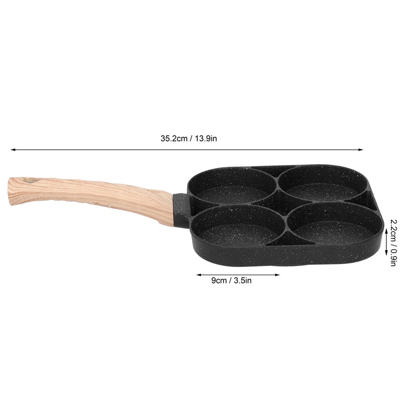 4Hole Frying Pot NonStick Egg Pancake Cooking Pan Cookware For