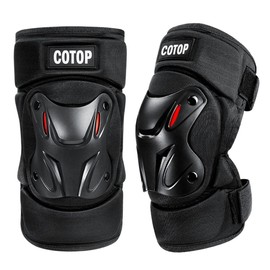 COTOP Knee Protectors Motorcycle Men Motocross Knee Pads 2 Pieces with CE, EVA Foam Knee Pads, Adjustable Size with Fastening for Skateboard, Skiing, Climbing, Cycling