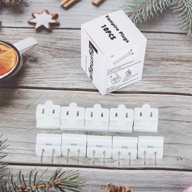 Leymays SPT-1 Vampire Plugs - 5Pcs Male and 5Pcs Female White - Connector Extension Cord Ends Replacement Plug - UL Listed for Small Appliances Such as Power Strips and Lamps,DIY Projects