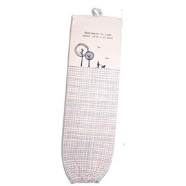 East of India PLASTIC CARRIER BAG STORAGE HOLDER STORE RECYCLE BAGS - Bag Tidy - Retro Vintage HAPPINESS IS TIME SPENT WITH A FRIEND Design