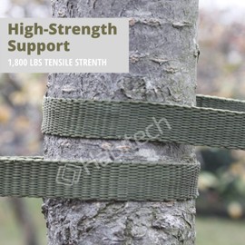 Habitech 250' Tree Tie Strap Staking and Guying Material - Made in USA - 1,800 Lbs Strength, Olive Green