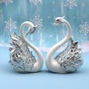 SEWACC 2pcs Couple Swan Ornaments, Mini Swan Figurines for Home