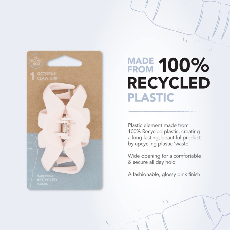 All Round Eco, Octopus Claw Hair Grip, 100% Recycled Plastic,