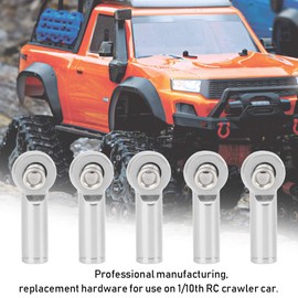 QANYEGN 10Pcs M4 Ball Joint Head, Aluminium Alloy Tie Rod Joint, Threaded Tie Rod Joint for RC Car (Silver)