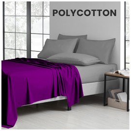 GC GAVENO CAVAILIA Easy Care Flat Sheet King Size - (265 X 275 Cm) Polycotton Bed Sheets - Super Soft & Comfortable Wrinkle Free Sheet -Berry