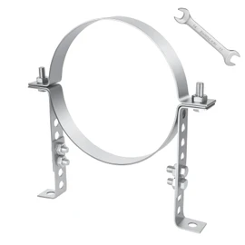 Mineye 8 inch Adjustable Vent Wall Strap, Heavy Duty Stainless Steel Chimney Adjustable Pipe Bracket, B Vent Wall Bracket, Stove Pipe Hanger Strap Round Split Ring Vent Pipe Strap