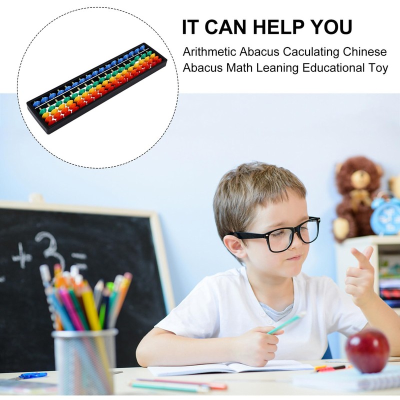 Kisangel Abacus Soroban for Kids, Plastic Abacus Beads Chinese Calculator