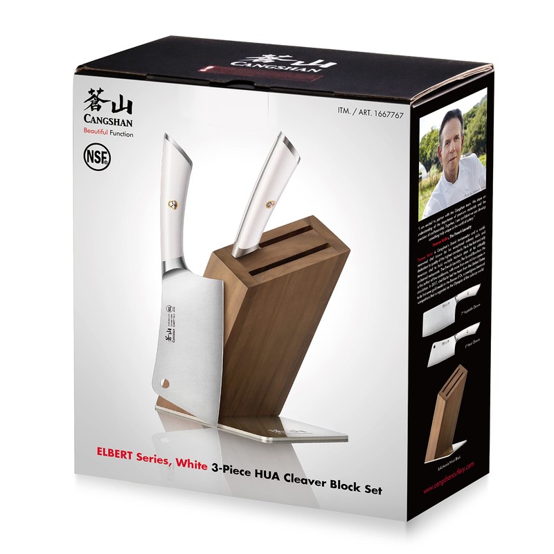 Cangshan ELBERT Series German Steel Forged Cleaver Knife Block Sets,