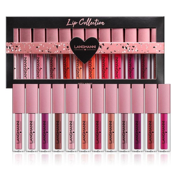 Long Lasting Lip Gloss Set, 12pcs Glossy Tinted Moisturizing Lip,