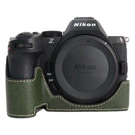 kinokoo Nikon Z5 II PU Leather Half Protective Case, green, Retro