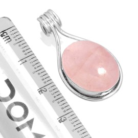 Jeweloporium 925 Sterling Silver Pendant for Women Pink Rose Quartz Stone Costume Silver Pendant Necklace New Year Gift Vintage Jewelry